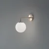 Aplique de pared Viran, oro antiguo, cristal, altura 25 cm, E14