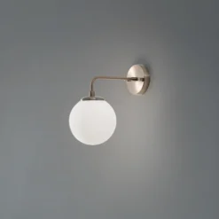 Aplique de pared Viran, oro antiguo, cristal, altura 25 cm, E14