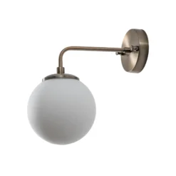 Aplique de pared Viran, oro antiguo, cristal, altura 25 cm, E14