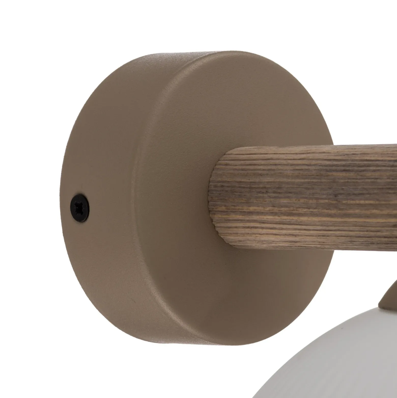 Aplique de pared Virlo, madera, cristal opalino, altura 20 cm, E14