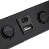 Aplique de pared Vox, negra, cristal, ancho 35 cm, USB
