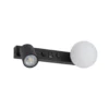Aplique de pared Vox, negra, cristal, ancho 35 cm, USB