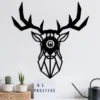 Aplique de pared W-051, negro, diseño de ciervo, madera MDF cortada con láser