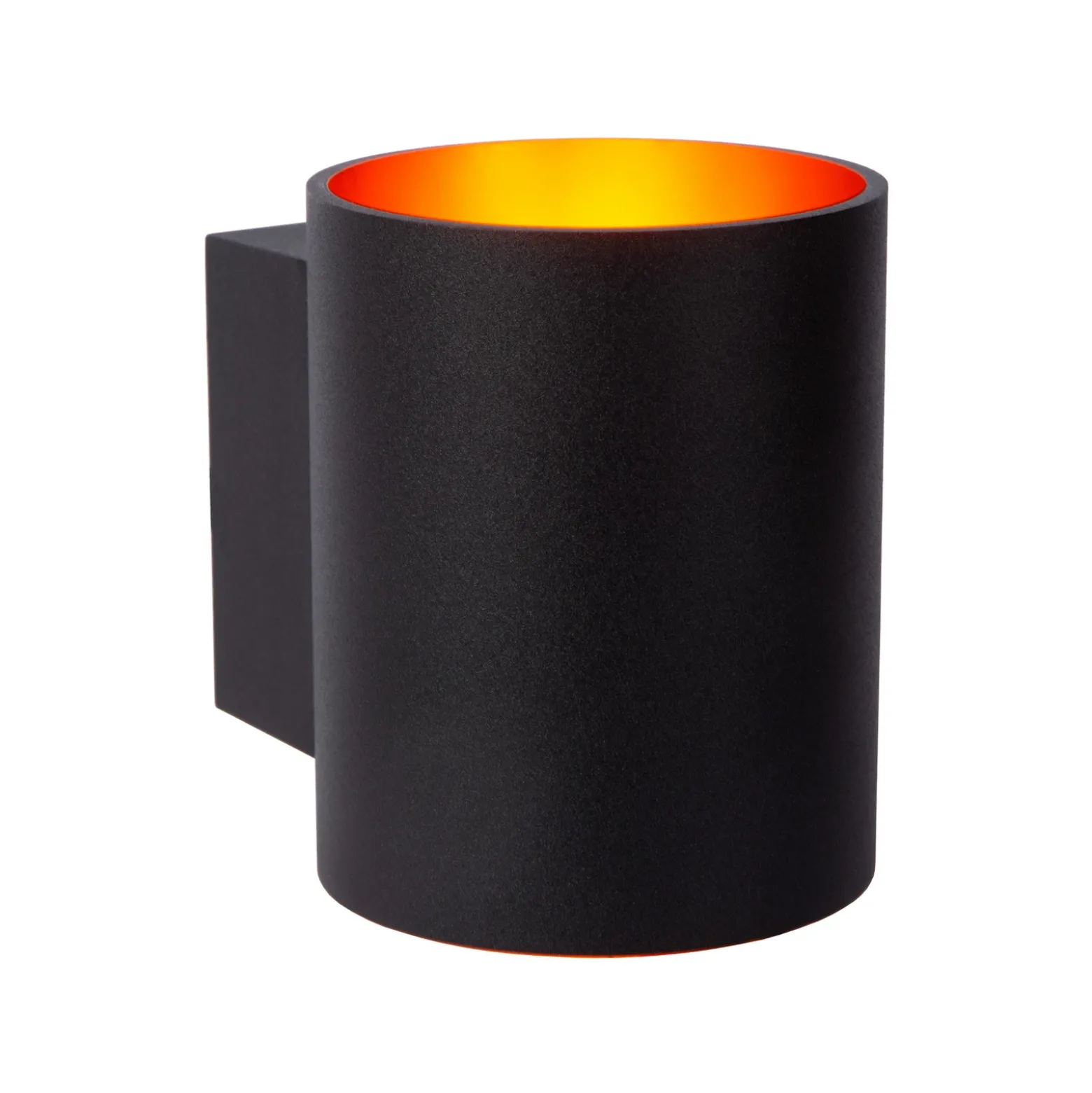 Aplique de pared Xera, negro, Ø 8 cm, up/downlight, aluminio
