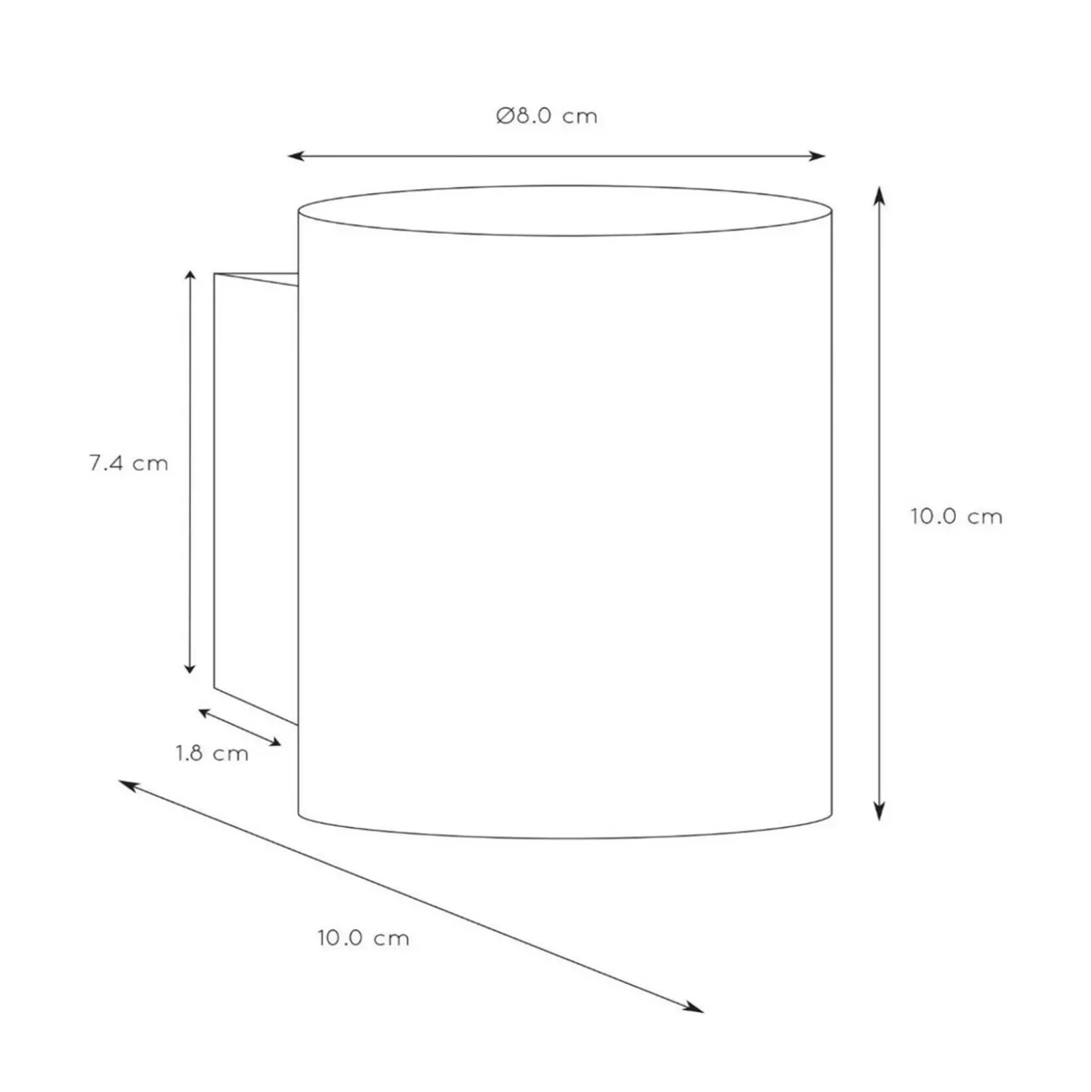 Aplique de pared Xera, negro, Ø 8 cm, up/downlight, aluminio