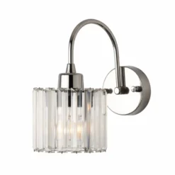 Aplique de pared Yakops, color cromo, Ø 13 cm, cristal/metal, E14