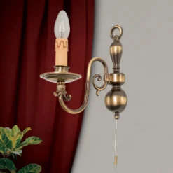 Aplique Imke, 1 luz, latón antiguo oscuro
