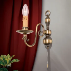 Aplique Imke, 1 luz, latón antiguo oscuro