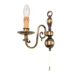 Aplique Imke, 1 luz, latón antiguo oscuro