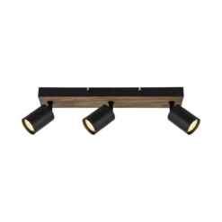 Aplique Jello Wood, negro/madera, 3 luces