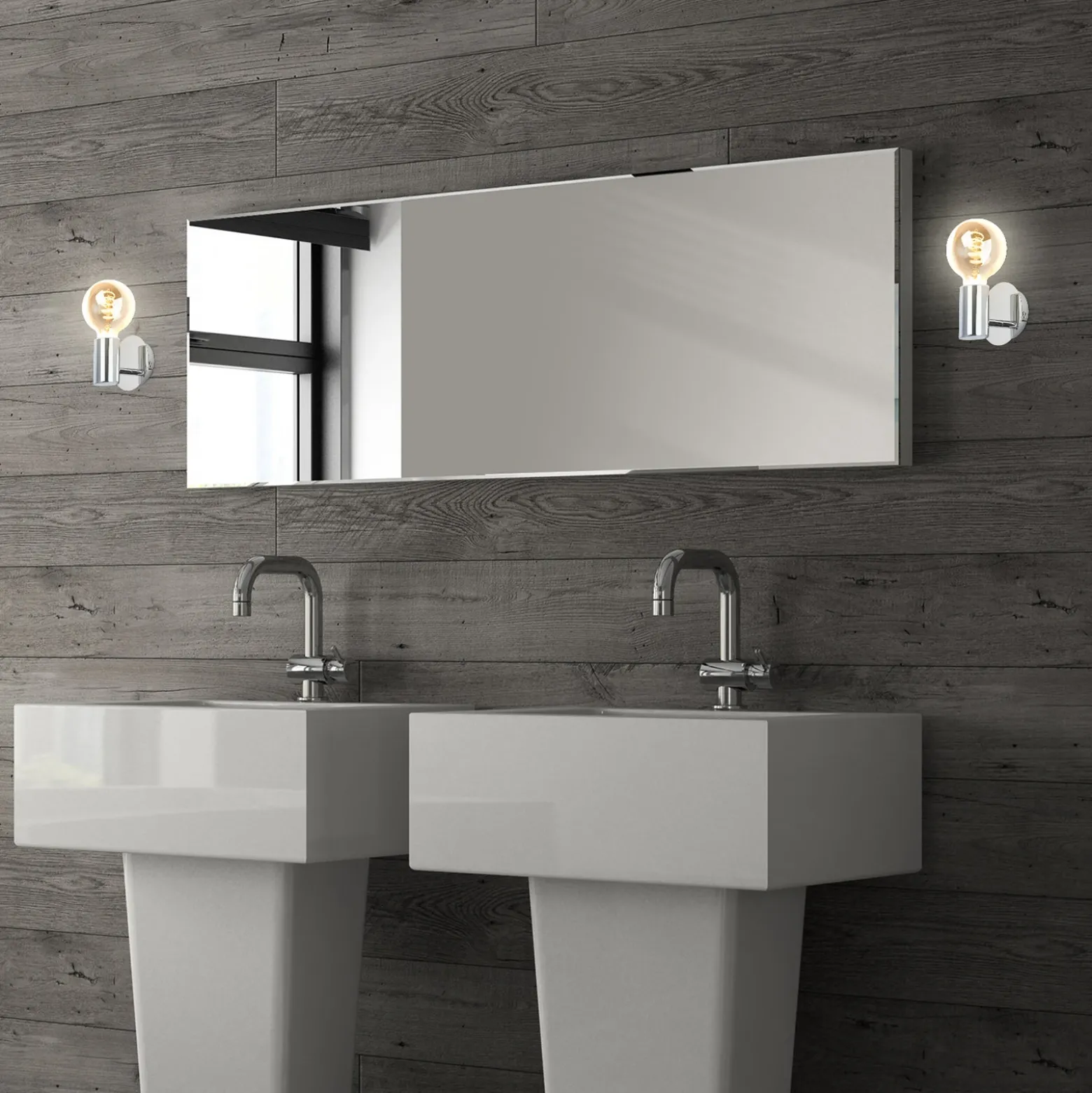 Aplique Kosol para el baño, IP44, E27, cromo