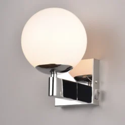 Aplique Kula baño pantalla vidrio IP44 cromo