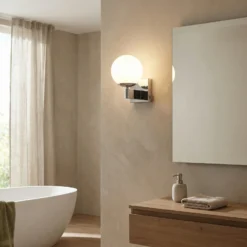 Aplique Kula baño pantalla vidrio IP44 cromo