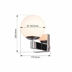 Aplique Kula baño pantalla vidrio IP44 cromo