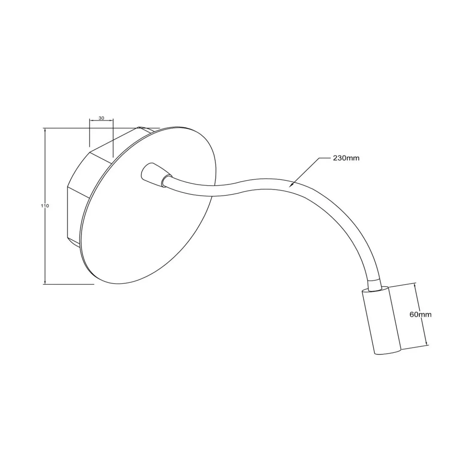 Aplique LED a pilas Jolijn, dorado mate, brazo flexible, Ø 11 cm, imán