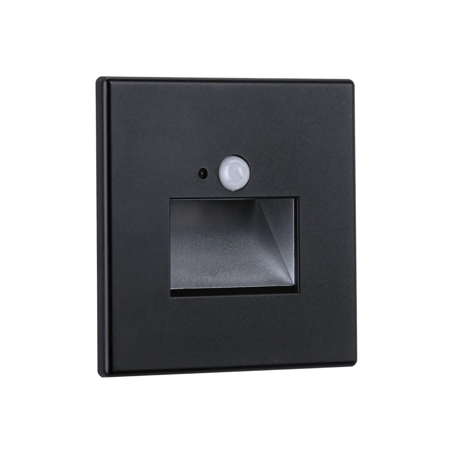 Aplique LED con sensor para empotrar en pared Paulmann Edge Quadro negro 8 cm