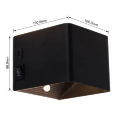 Aplique LED Cube batería, magnético, negro