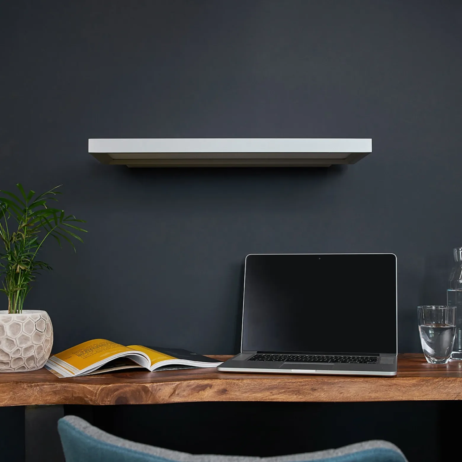 Aplique LED de oficina Rick, gris blanco universal