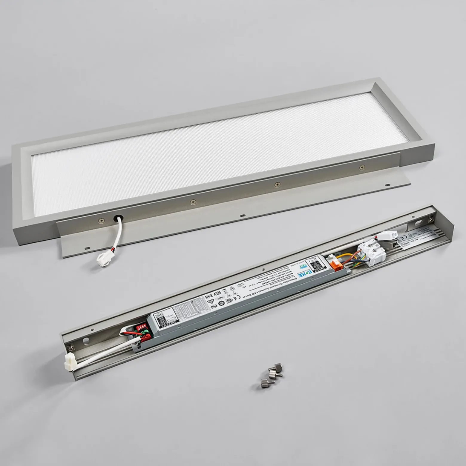 Aplique LED de oficina Rick, gris blanco universal
