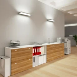 Aplique LED de oficina Rick, gris blanco universal