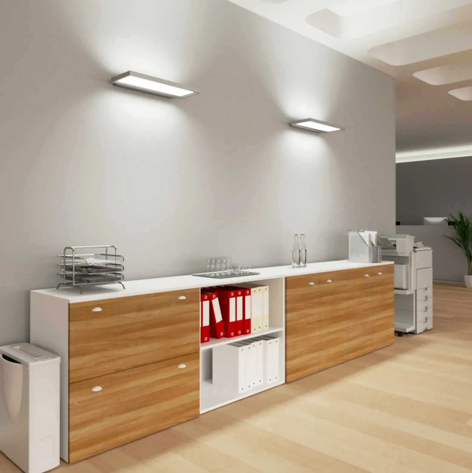 Aplique LED de oficina Rick, gris blanco universal