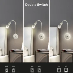 Aplique LED 2178012 Double-Switch, níquel mate