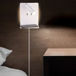 Aplique LED Element con estante blanco mate
