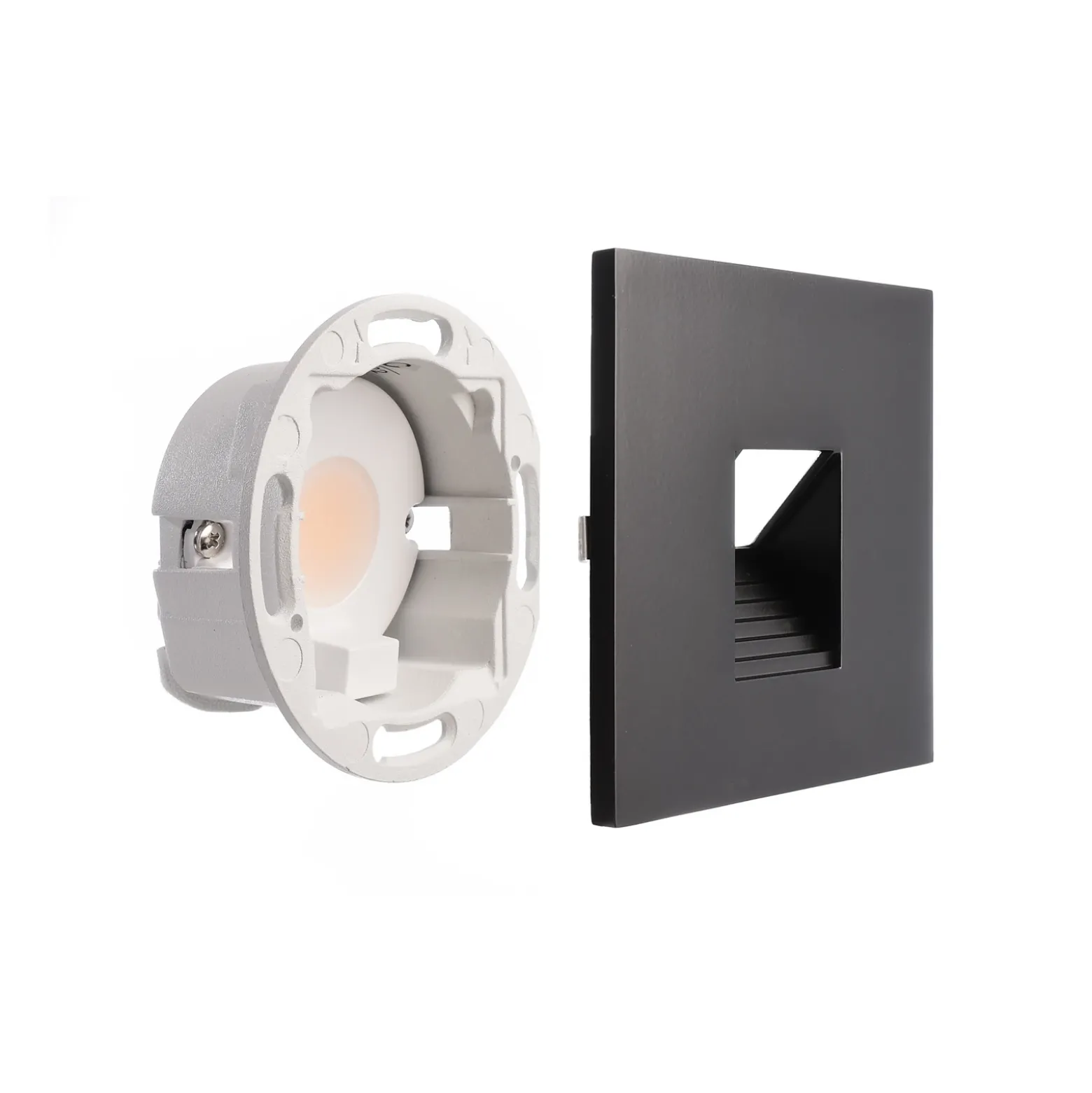 Aplique LED empotrable SET Alwaid negro 8 x 8 cm Nivel 2.700K
