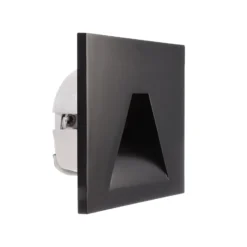 Aplique LED empotrable SET Alwaid negro 8x8 cm Ángulo 2.700 K