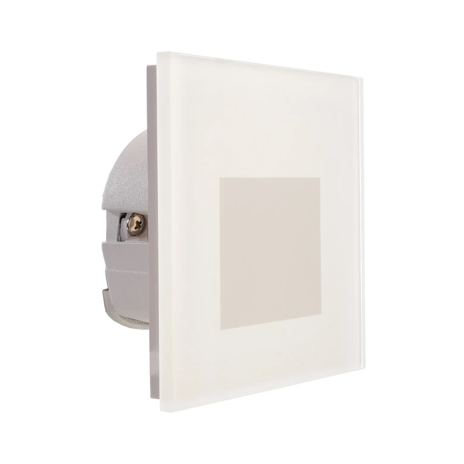 Aplique LED empotrable SET Alwaid, cristal esmerilado, 8 x 8 cm, 2700 K