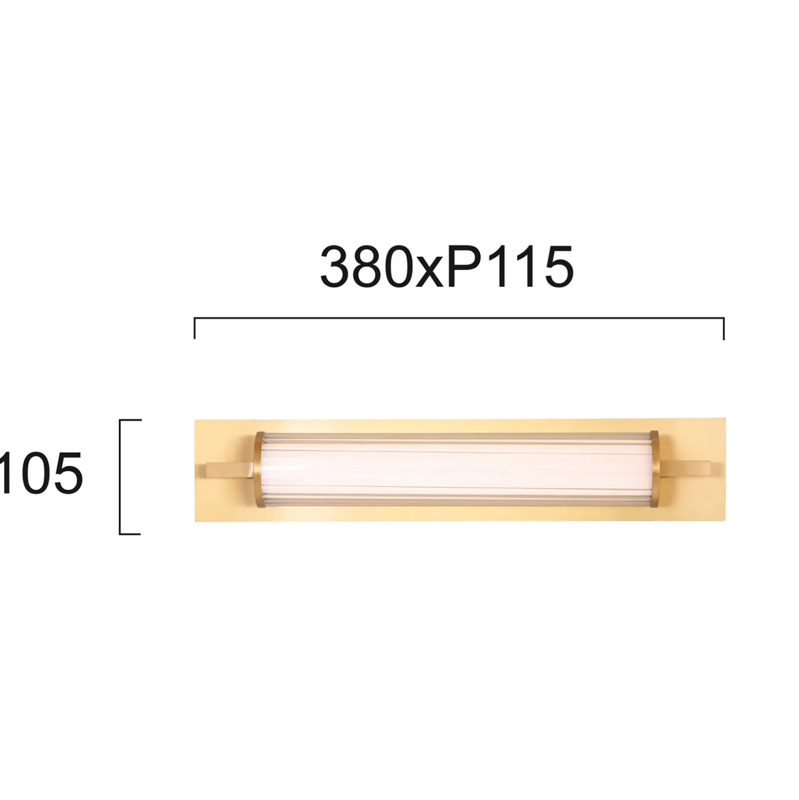 Aplique LED Frida, vidrio, blanco/oro, tubular