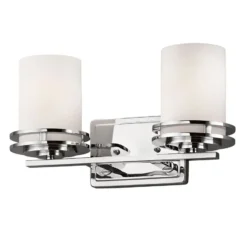 Aplique LED Hendrik IP44 cromo/vidrio, 2 luces
