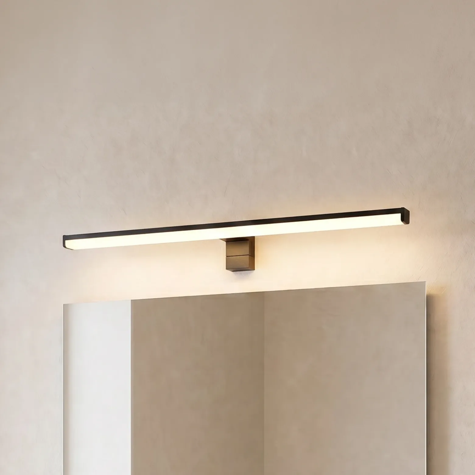 Aplique LED Lino, negro mate/blanco