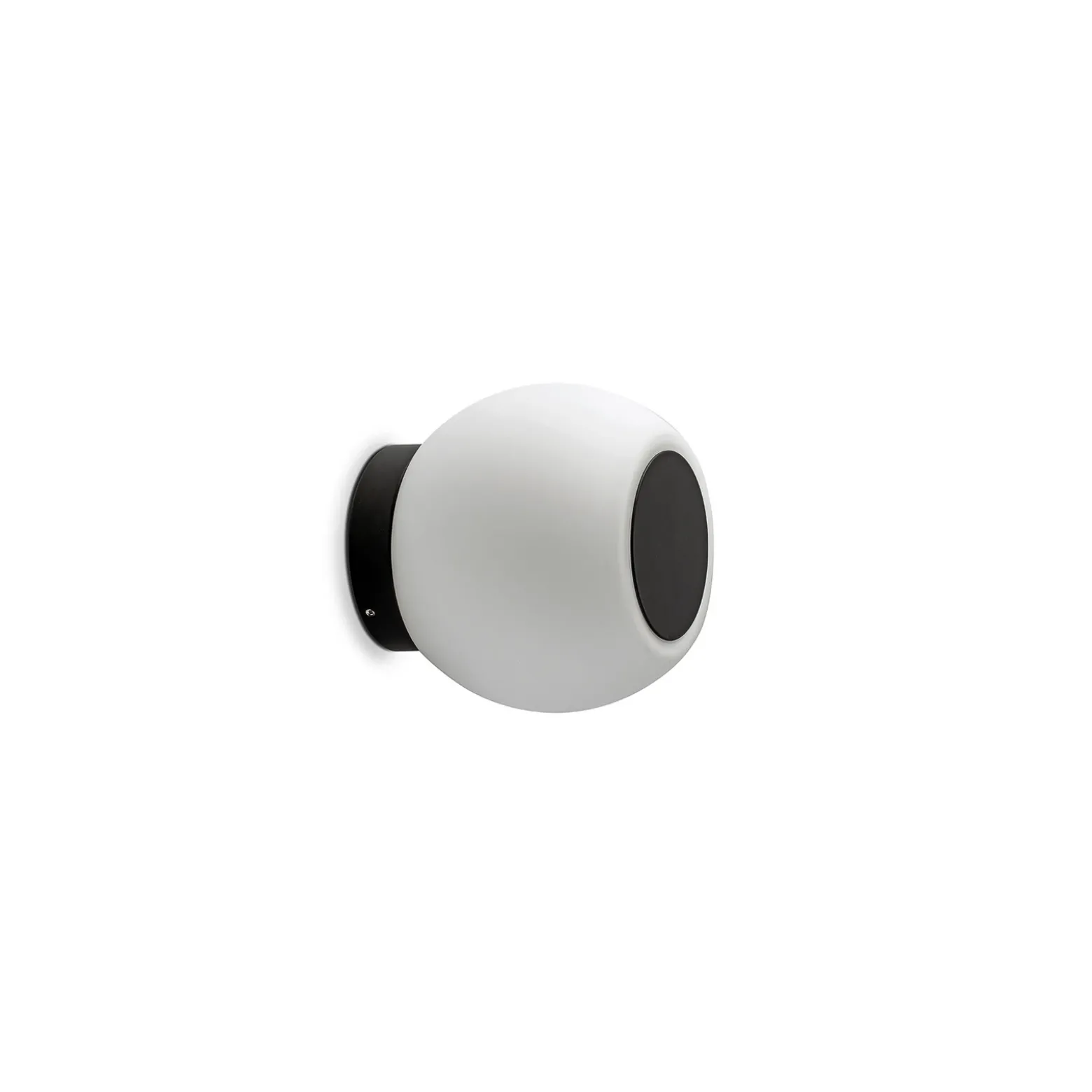 Aplique LED Moy en negro con pantalla de vidrio
