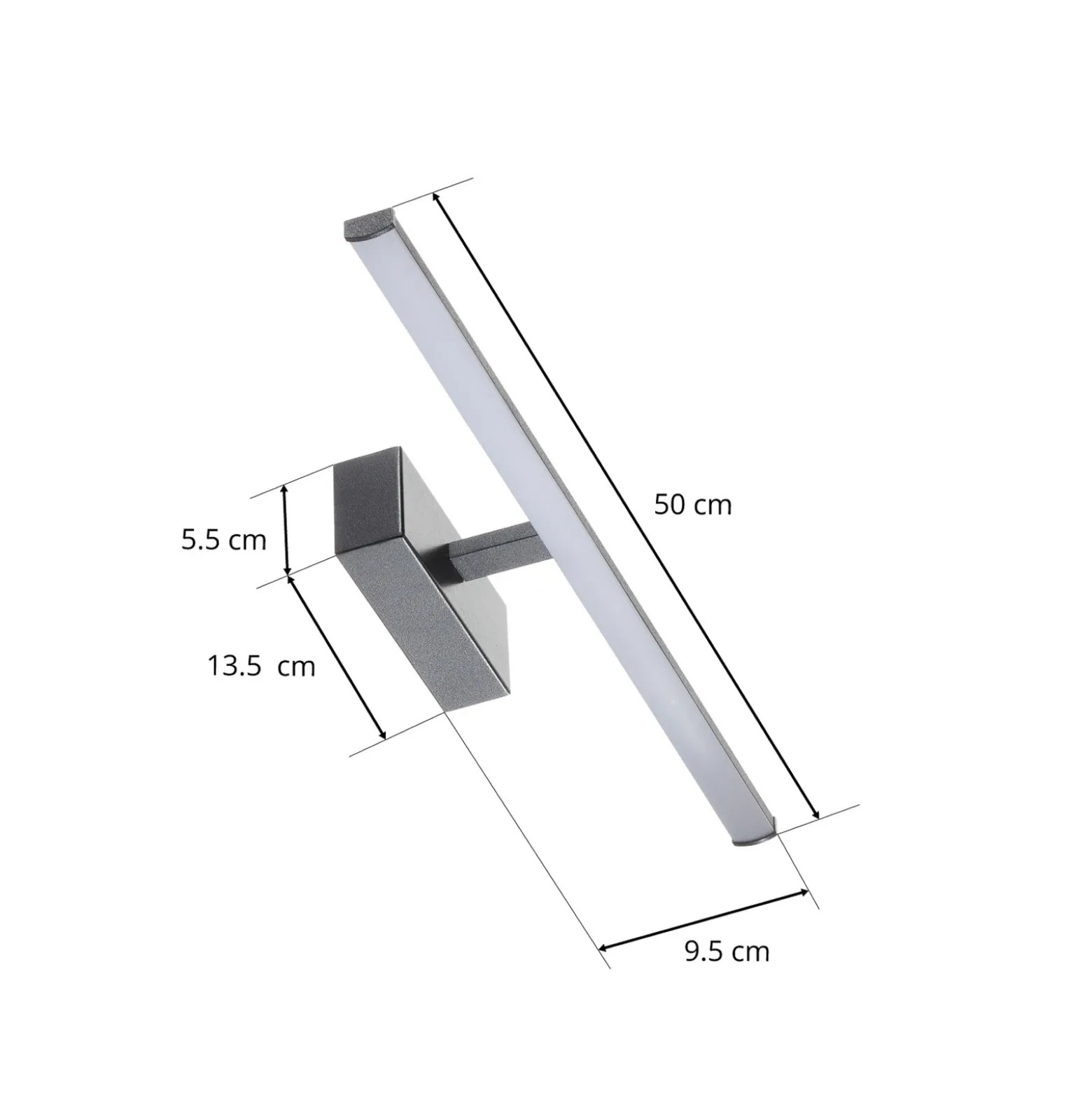Aplique LED Nala, negro, anchura 50 cm