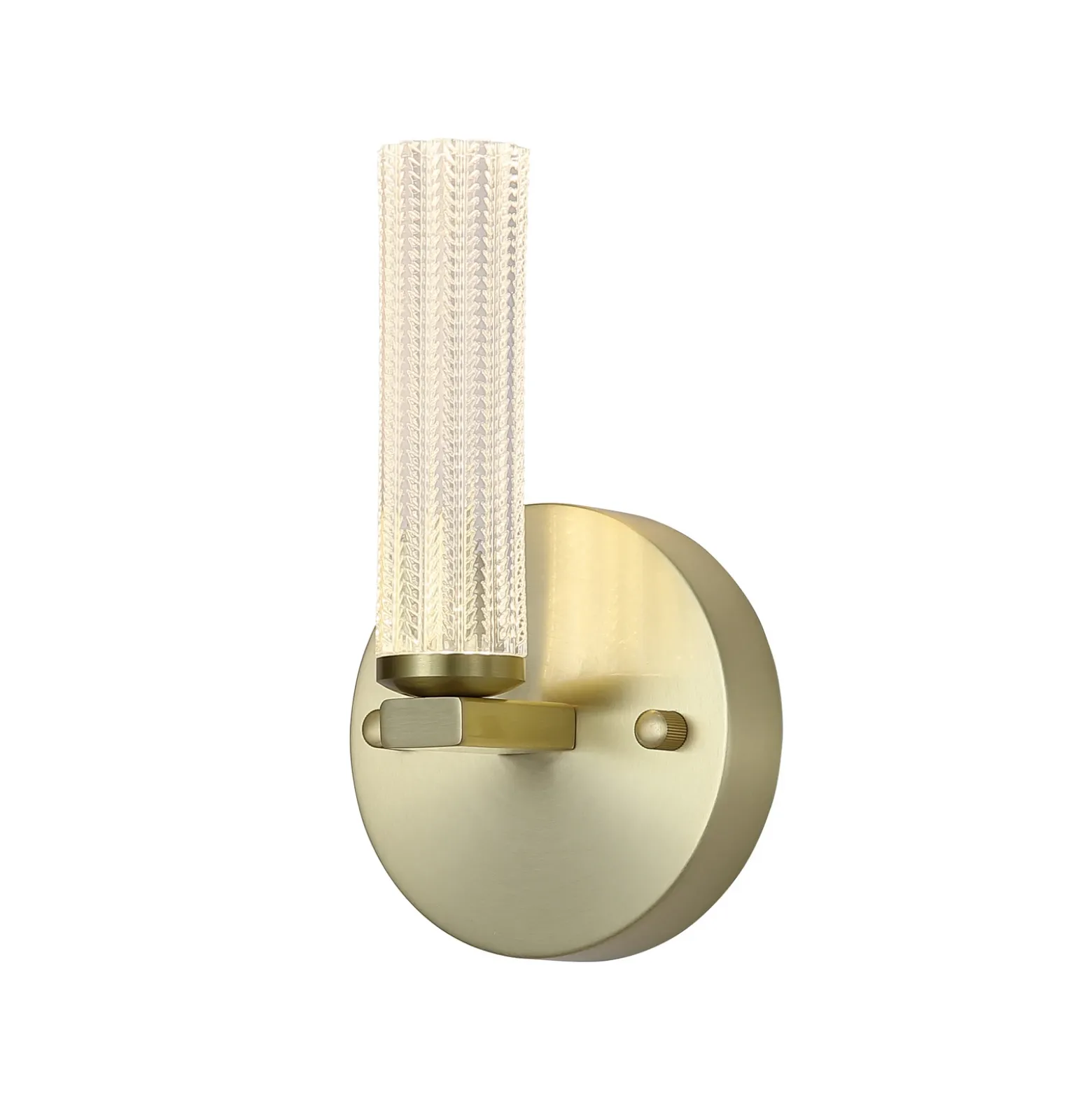 Aplique LED para baño Aberdeen, altura 24 cm, metal color latón