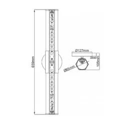 Aplique LED para baño Facet Dual, latón, 2 luces, ancho 66 cm