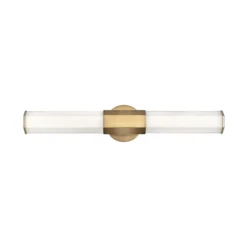 Aplique LED para baño Facet Dual, latón, 2 luces, ancho 66 cm