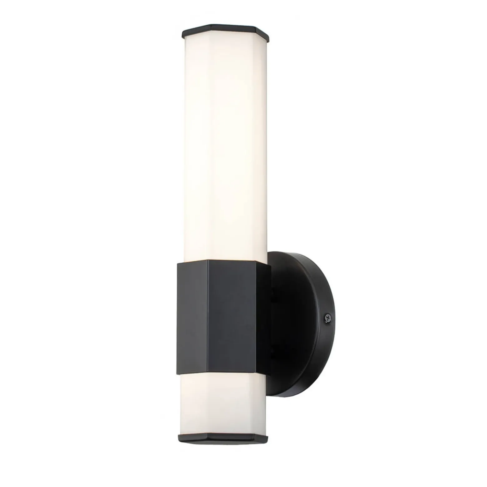 Aplique LED para baño Facet Single, 3000 K, negro