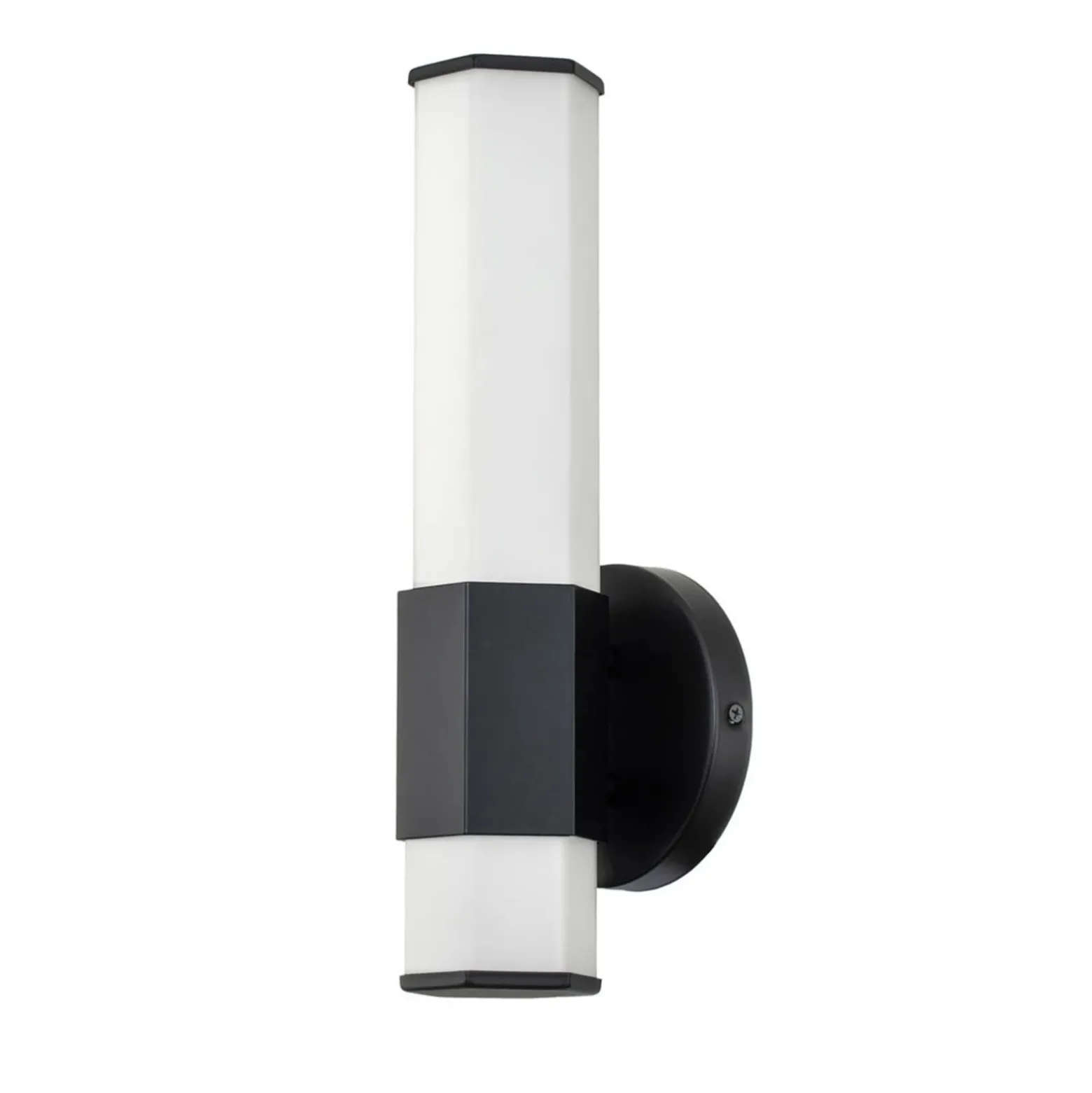 Aplique LED para baño Facet Single, 3000 K, negro