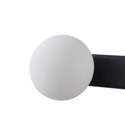Aplique LED para baño Lucande Myrra, negro, cristal, 60 cm, IP44