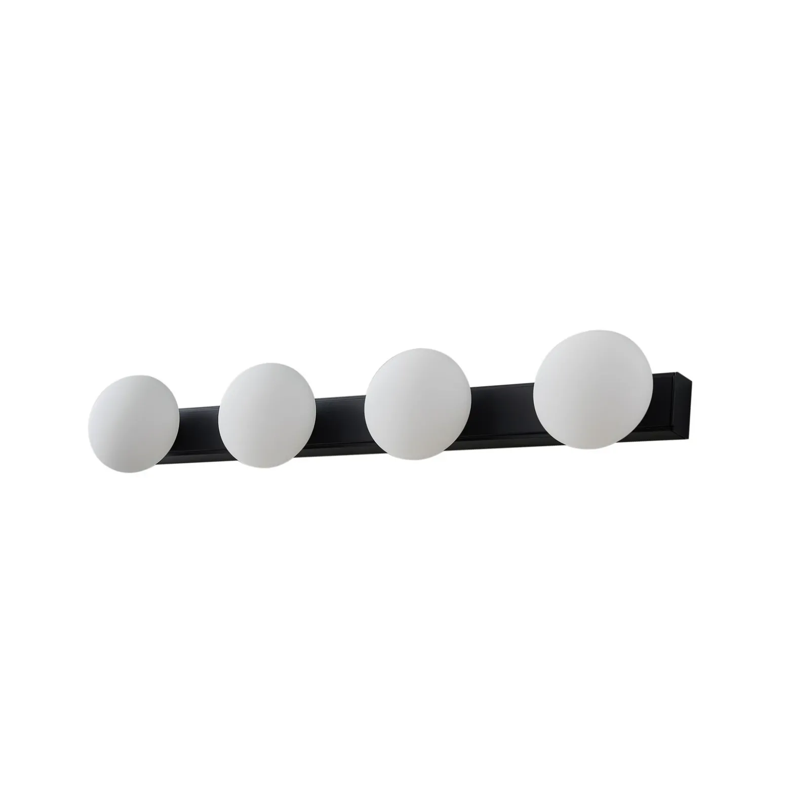Aplique LED para baño Lucande Myrra, negro, cristal, 60 cm, IP44