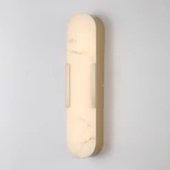 Aplique LED para baño Opaline Altura 50 cm Color dorado Metal/resina