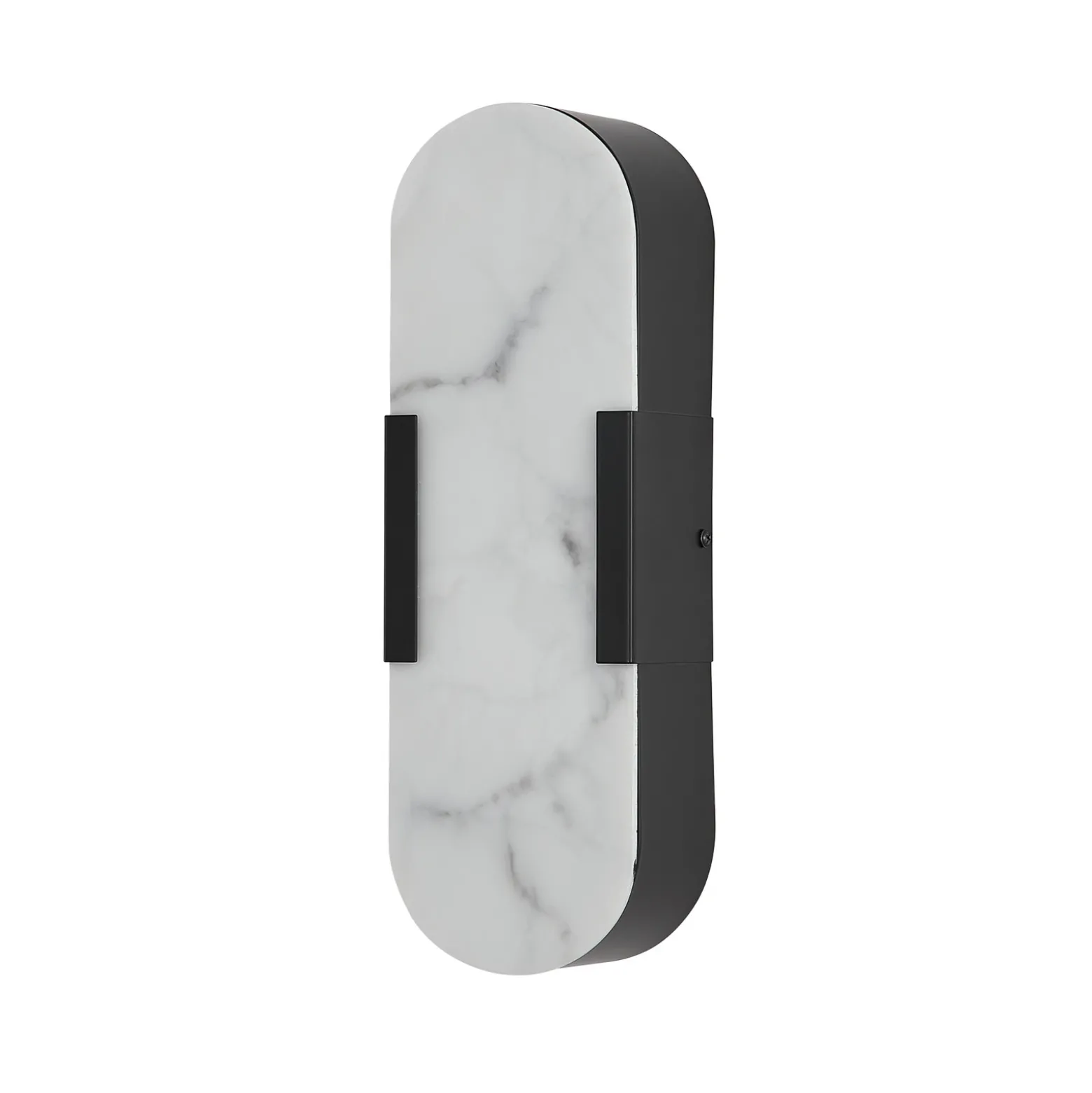Aplique LED para baño Opaline, altura 35 cm, negro, metal/resina