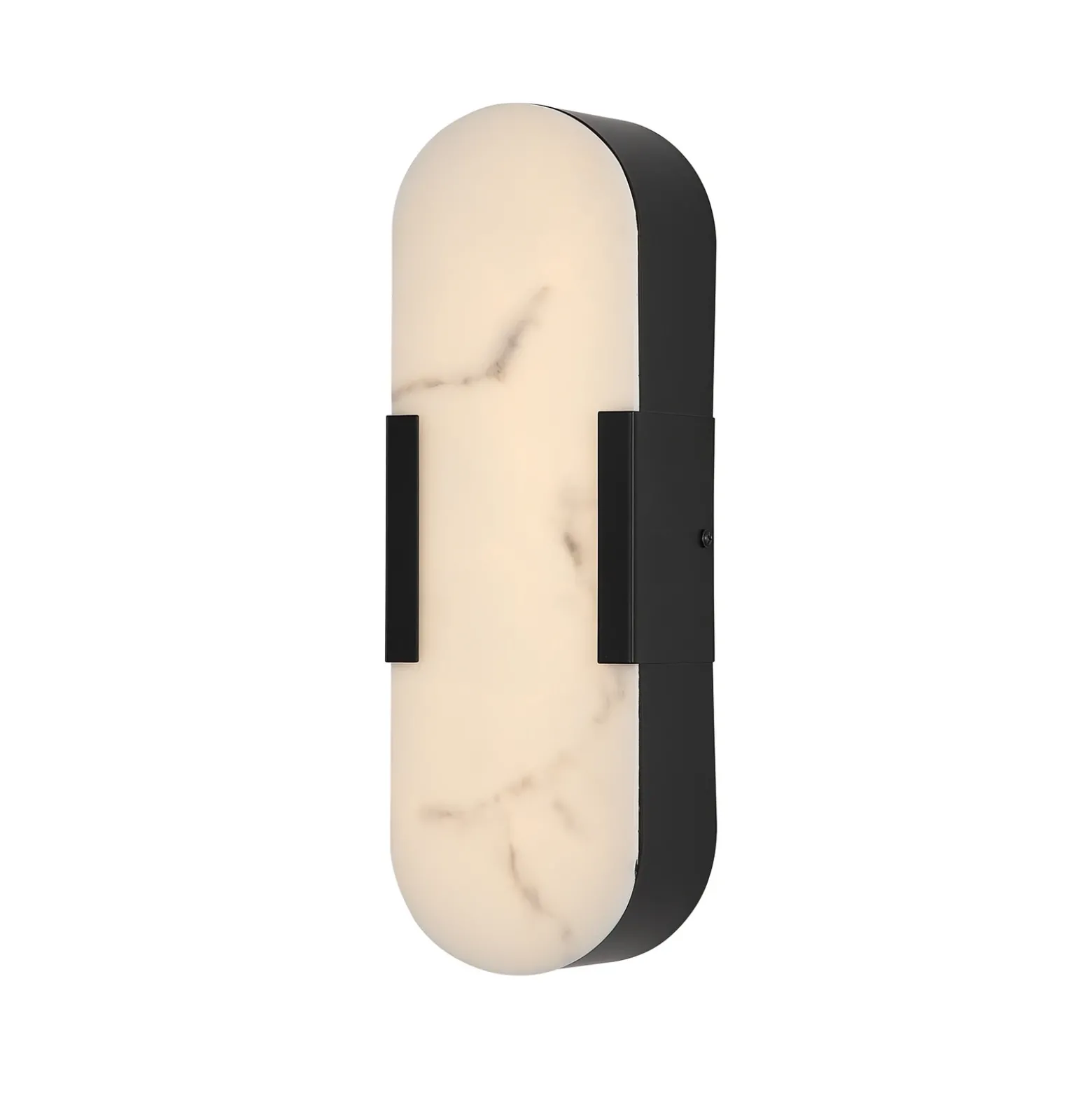 Aplique LED para baño Opaline, altura 35 cm, negro, metal/resina
