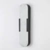 Aplique LED para baño Opaline, altura 50 cm, negro, metal/resina