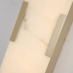 Aplique LED para baño Opaline Altura 35 cm Color dorado Metal/resina