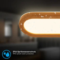 Aplique LED para baño Pil, color madera, ancho 35 cm, plástico