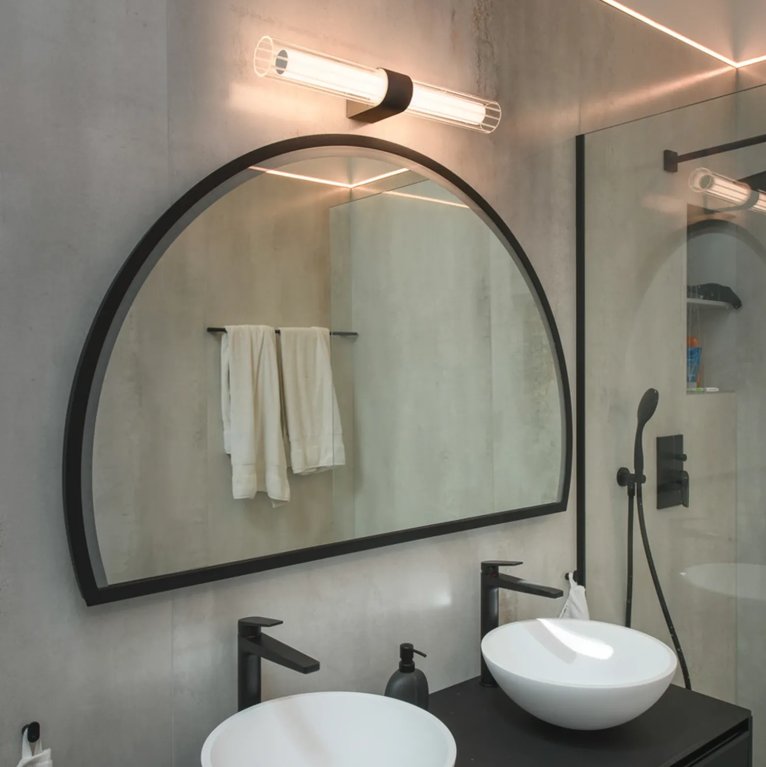 Aplique LED para baño SLV Lygant double, negro, aluminio