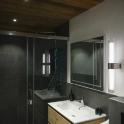 Aplique LED para baño SLV Lygant double, cromada, aluminio